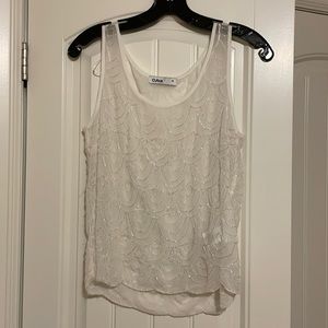 White Beaded Top